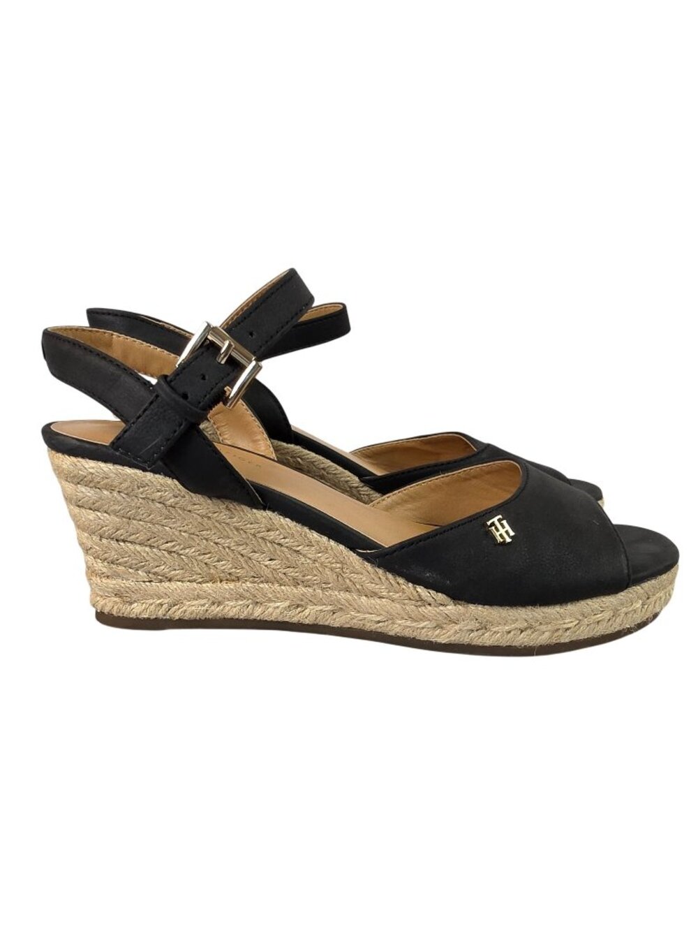 Tommy Hilfiger Gallie Wedge Sandals Womens 7.5 Espadrille Open Toe Ankle Strap